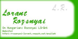 lorant rozsnyai business card