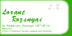 lorant rozsnyai business card